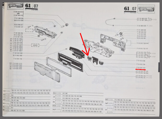 Dashboard meter brandstof verbruik R16 TL