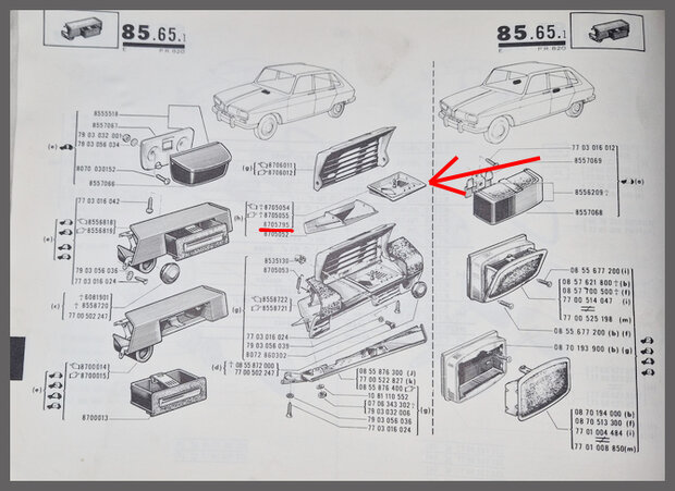 Asbak lade R16 L (New Old Stock)