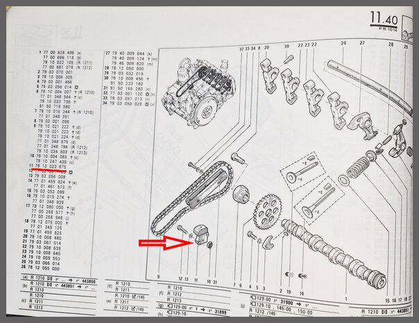 R14: Distributie kettingspanner (New Old Stock).