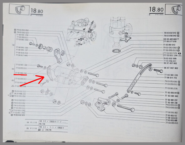 Startmotor steun (New Old Stock).