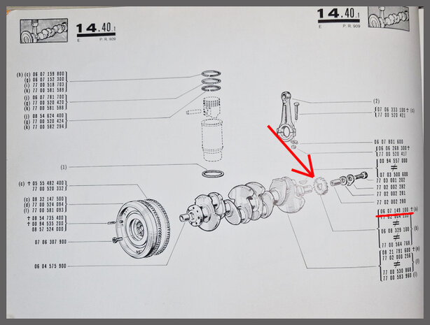 Renault 4,5,6: Krukas tandwiel (New Old Stock).