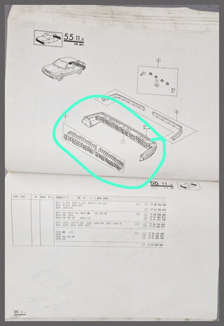 Renault 11 (B37): Bumper achterzijde inclusief bumperbuffers (New Old Stock).