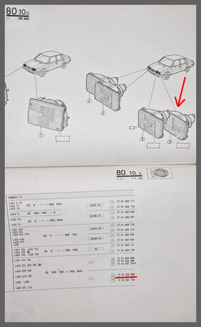 Renault 9-11: Koplamp rechts (verstraler) (New Old Stock).