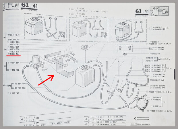 Ruitensproeier reservoir houder (New Old Stock).