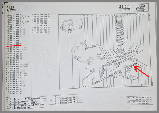 Renault Master: Silent-bloc tirant (New Old Stock).