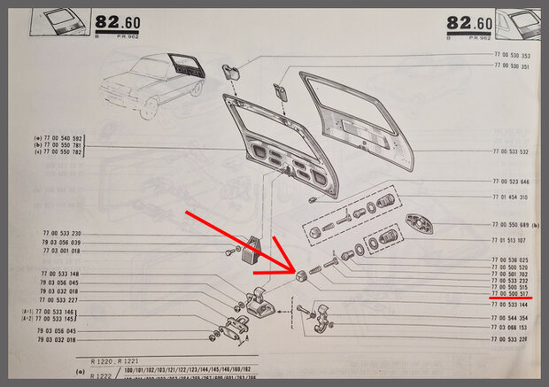 Cache de serrure de hayon (New Old Stock).
