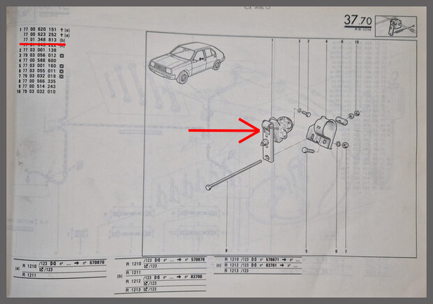 Renault 14: Remdrukverdeler (New Old Stock)