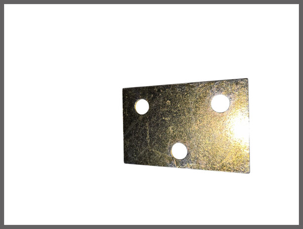 Opvulplaatje scharnierblok portieren achterzijde.