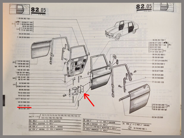 Opvulplaatje scharnierblok portieren achterzijde.