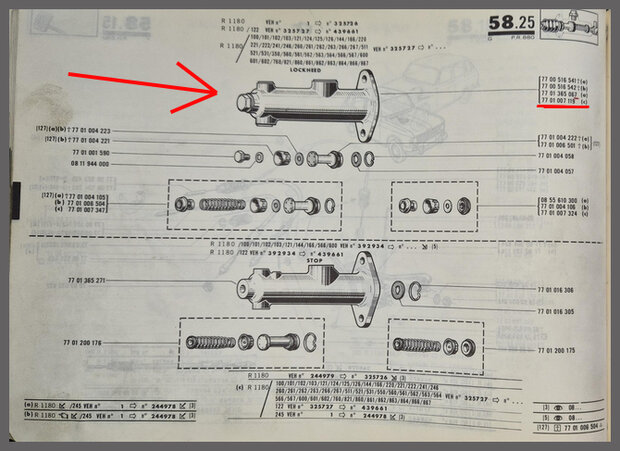 Renault 4,6: Hoofdremcilinder (New Old Stock).
