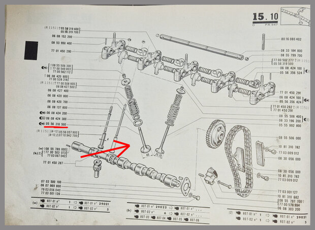 Inlaat klep lagere inkeping (40mm-110,7mm-8,02mm) R16 TS + TX.
