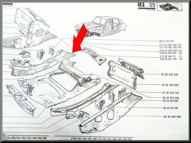 Langsbalk subframe rechts.