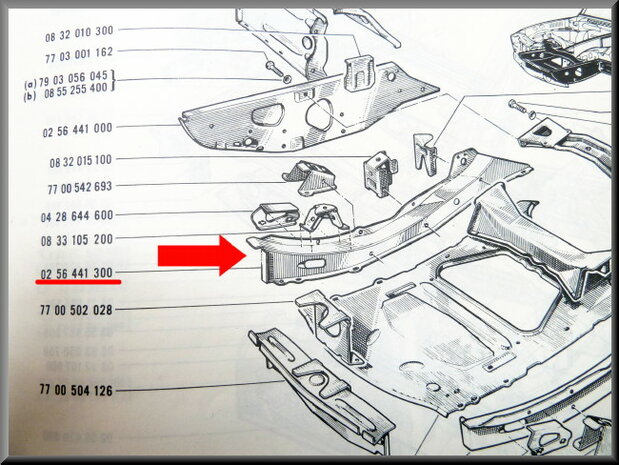 Langsbalk subframe rechts.