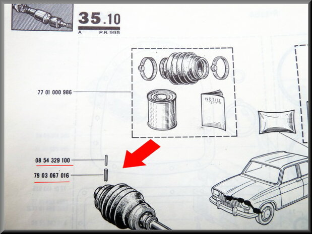 Borgpen set aandrijfas.