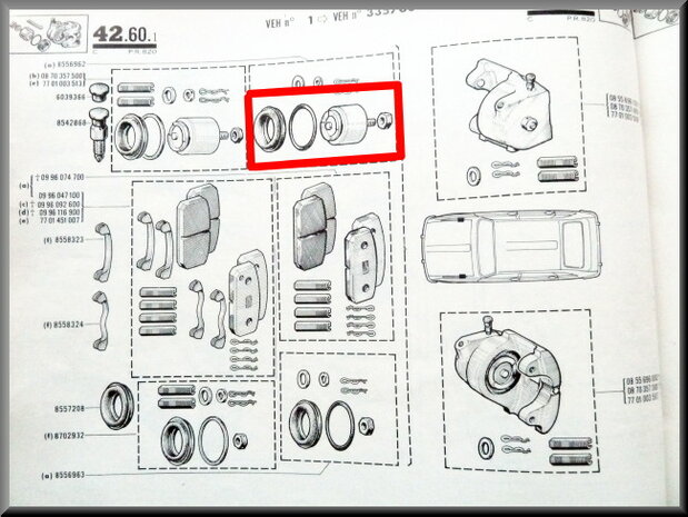 Brake caliper repair set R16 1150, 48mm.