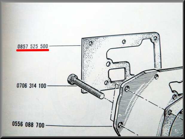 Water pump seal on the engine side.