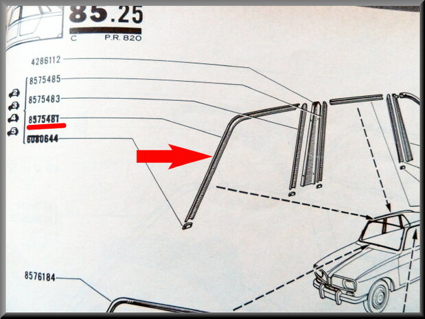 Chrome strip for the front door on the right (used).