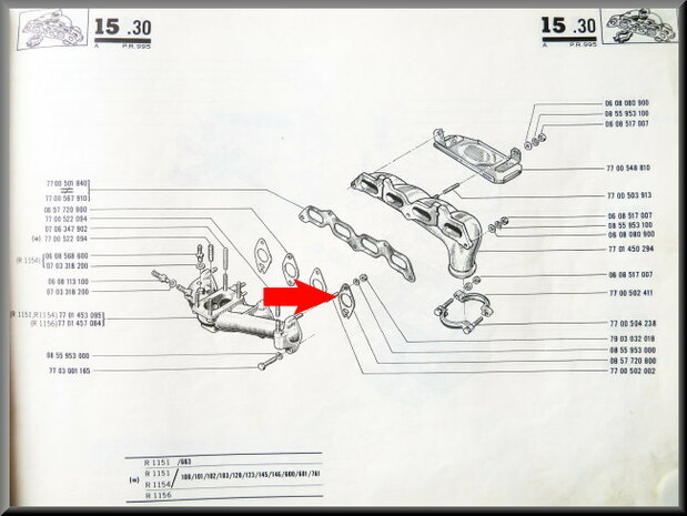 Gasket inlet manifold R16 TS-TX.