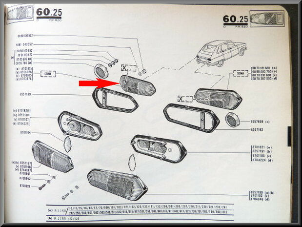 * Complete rear light unit left.