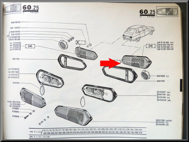 * Complete rear light unit right.