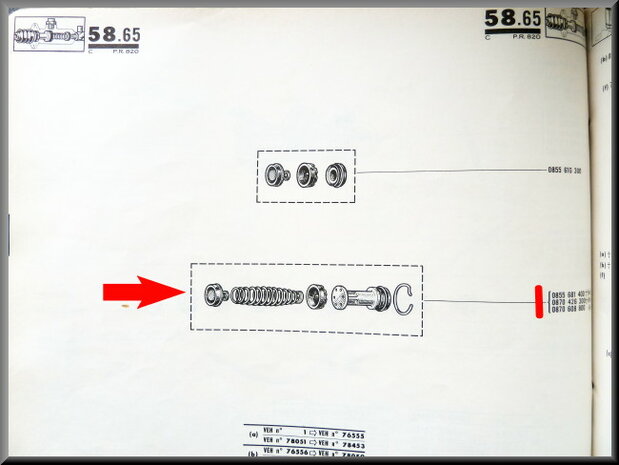 Brake master cylinder repairset R16 1150. 