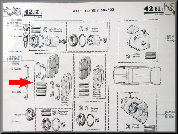 Brake pads R16 L.