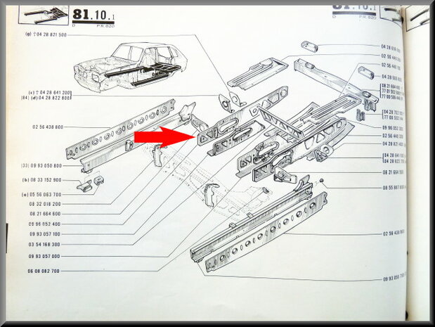 Chassis deel achteras rechts.