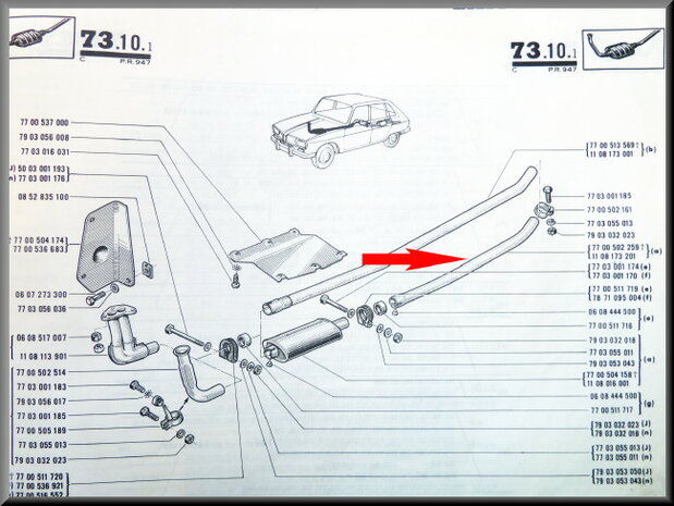 Central exhaust pipe R16 TS.