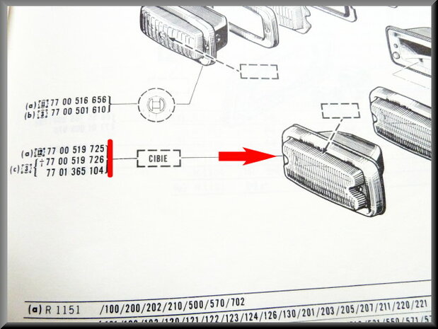 Reversing light R16 TS 1968-1969.