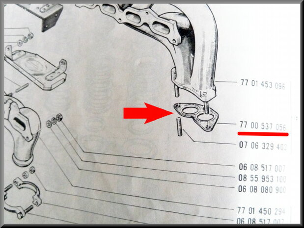 Gasket exhaust manifold R16 TS.