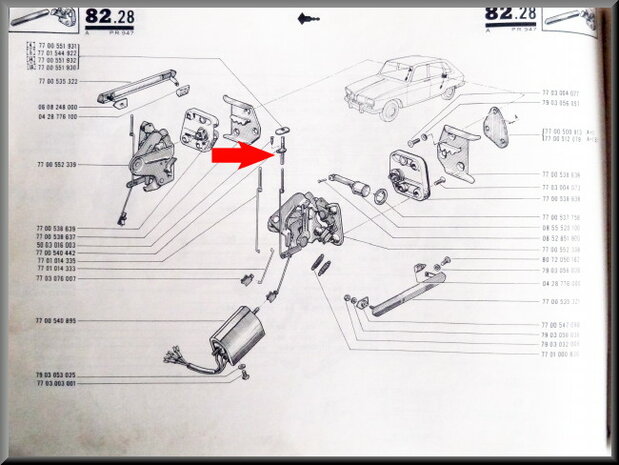 Locking mechanism pin R16 TX.