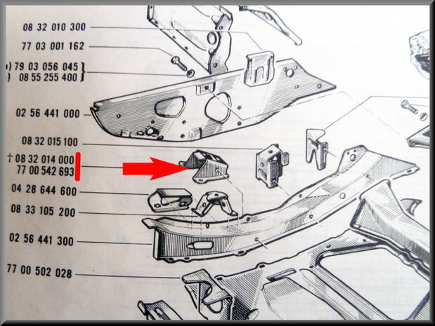 Reinforcement for subframe on the right.