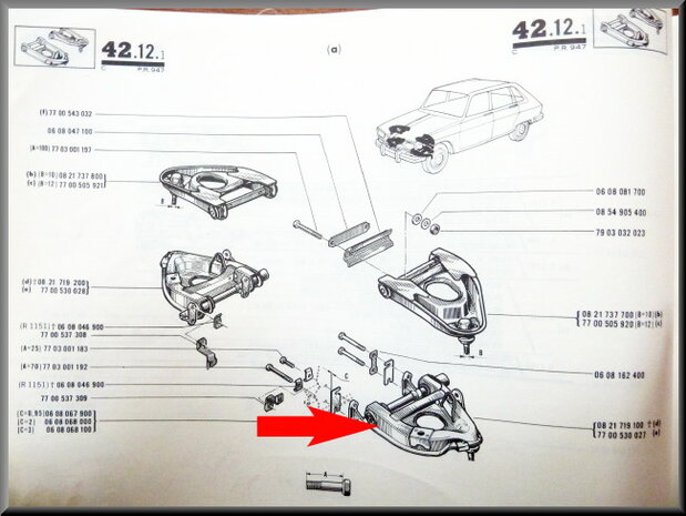 Onderste draagarm links (Excl: 250 euro borg voor inruil).