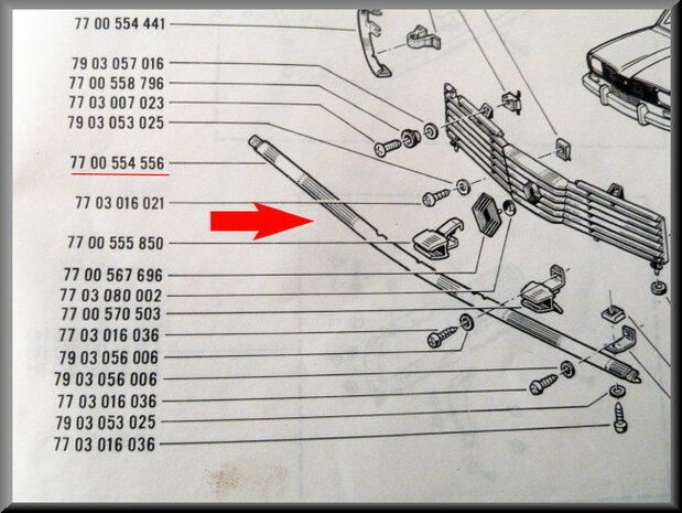 Grill strip R16 TX and R16 TL (used).