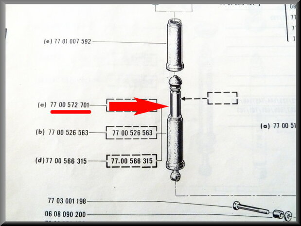 Rear shock absorbers R16 1964 till 1981.