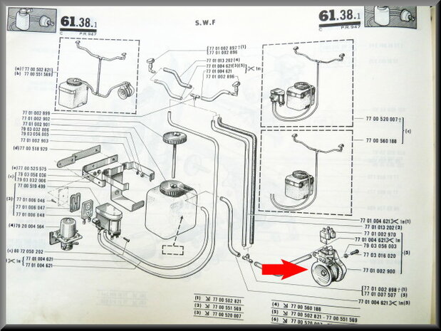 Footpump wipersystem R16 >1973.