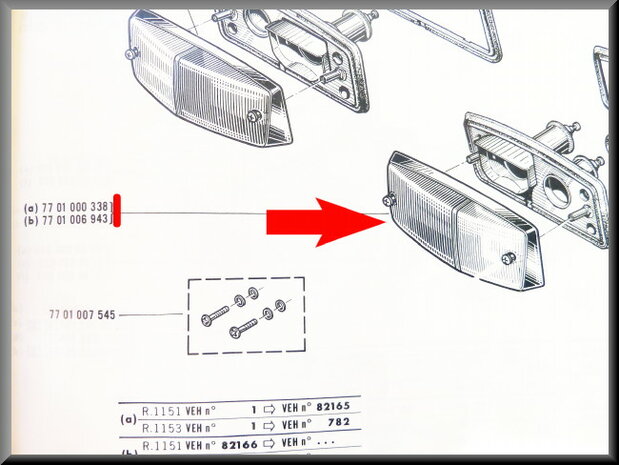 Turn signal cap left (white).