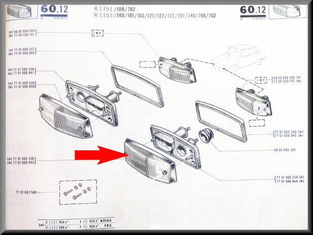 Turn signal cap left (white).