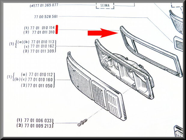 Achterlicht rubber links. 