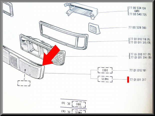 Rear light cap right (orange-red-orange).