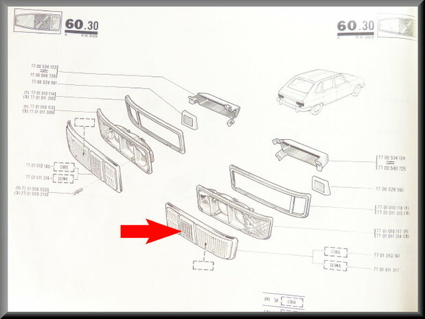 Rear light cap right (orange-red-orange).