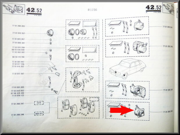 Remklauw links R16 TX 1973-1975 (Excl: 150 euro borg voor inruil).