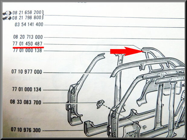 Wing rear right including lockingplate.