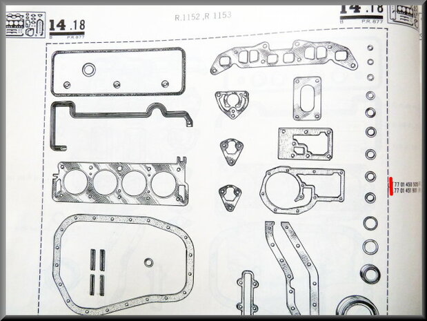 Motorpakking set R16 L-TL.