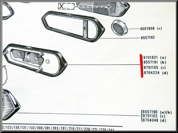 * Rear light housing right.