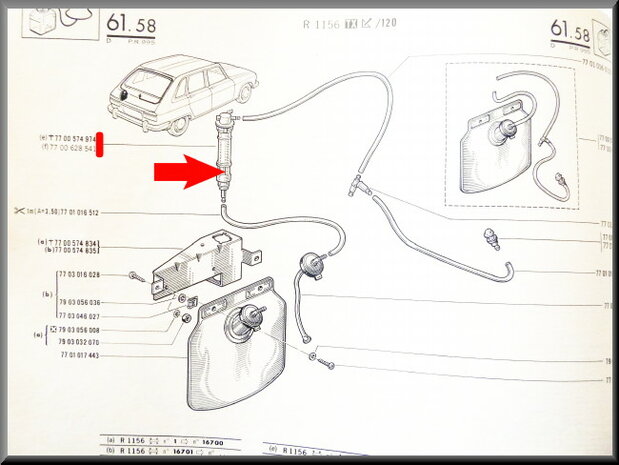 Water pump for washer reservoirs of the back window R16 TX.