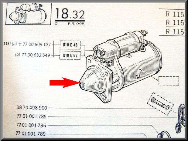 Startmotor (gereviseerd) (Excl: 100 euro borg voor inruil).