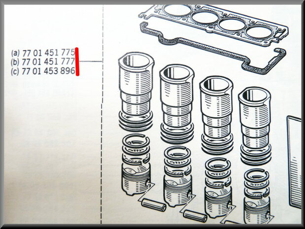  Piston and linerset R16 TX. 