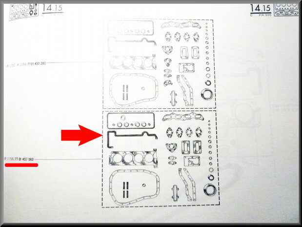 Gasket set R16 TX. 