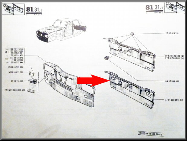 Achterpaneel R16 TS < 1972.